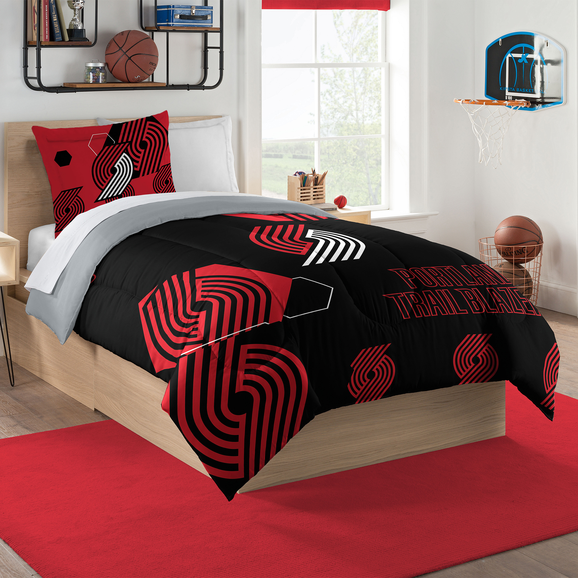 The Northwest Group Portland Trail Blazers Hexagon Twin Comforter & Sham Set