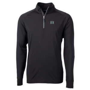Men's Cutter & Buck Black Hawaii Warriors Big & Tall Adapt Eco Knit Quarter-Zip Pullover Jacket
