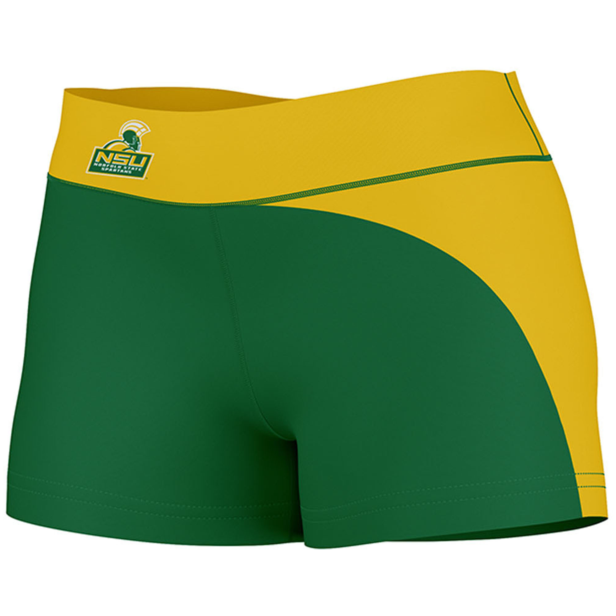 Women's Green/Gold Norfolk State Spartans Curve Side Shorties - Image 6