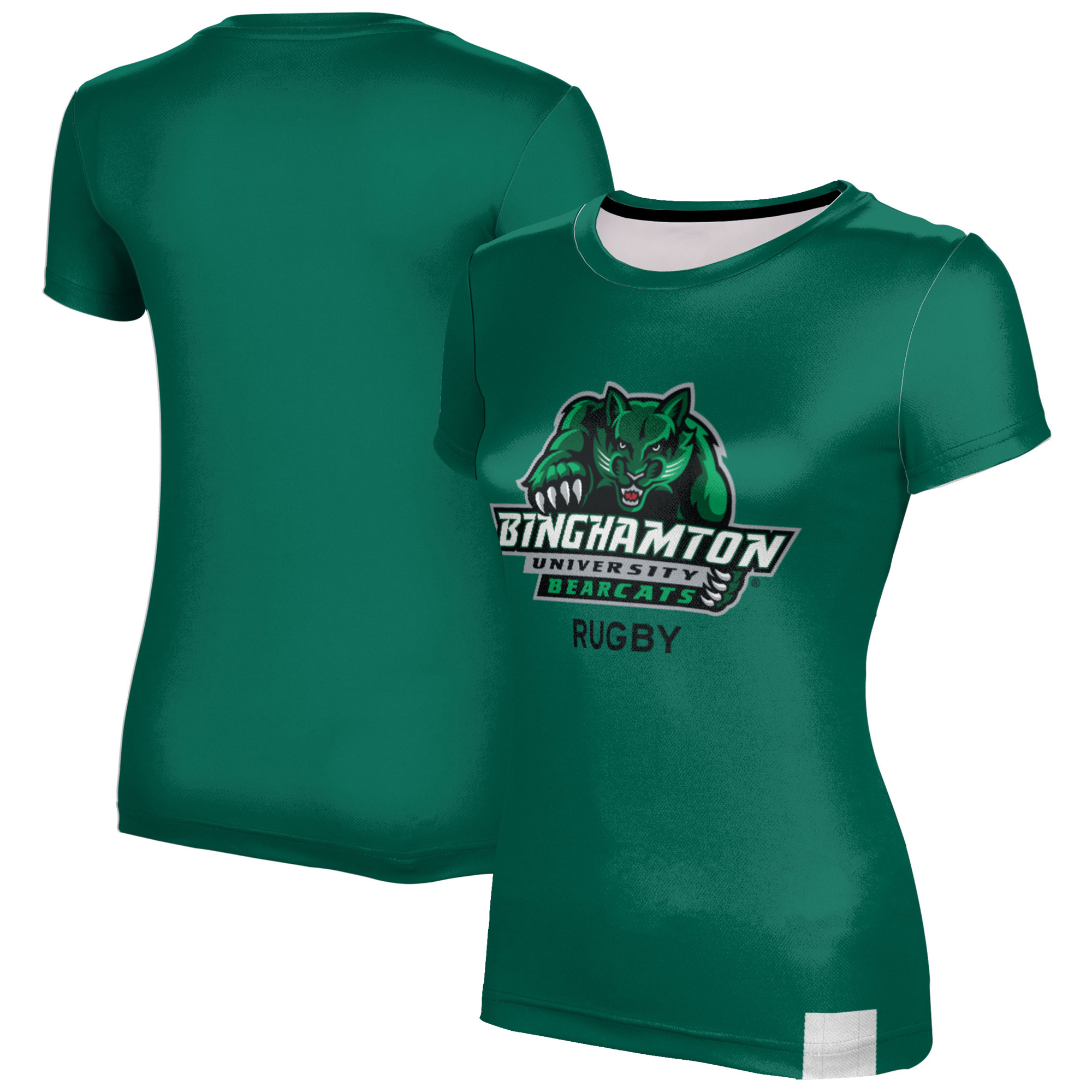 Women's Green Binghamton Bearcats Rugby T-Shirt
