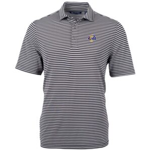 Men's Cutter & Buck Black Los Angeles Rams Big & Tall Virtue Eco Pique Stripe Recycled Polo