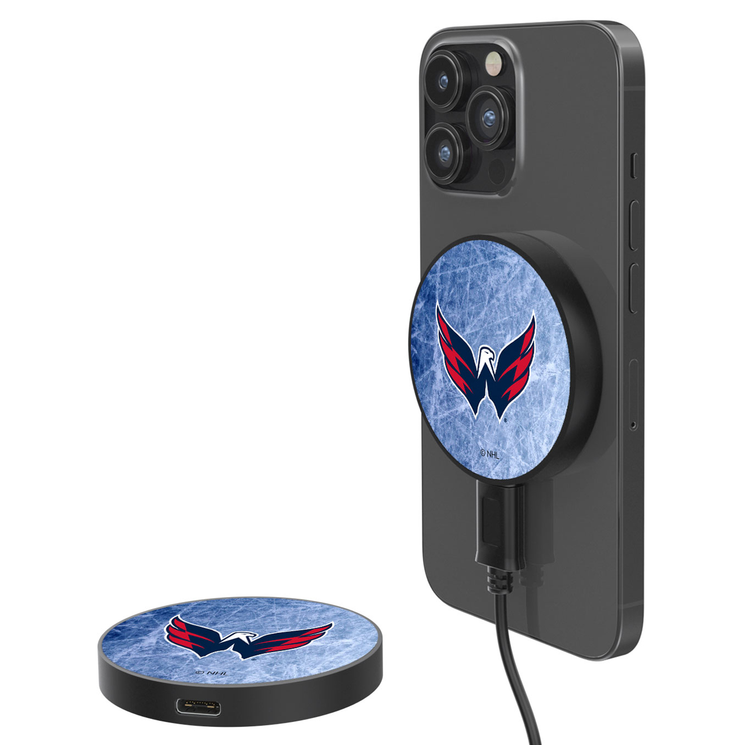 Washington Capitals 10-Watt Ice Flood Design Wireless Magnetic Charger