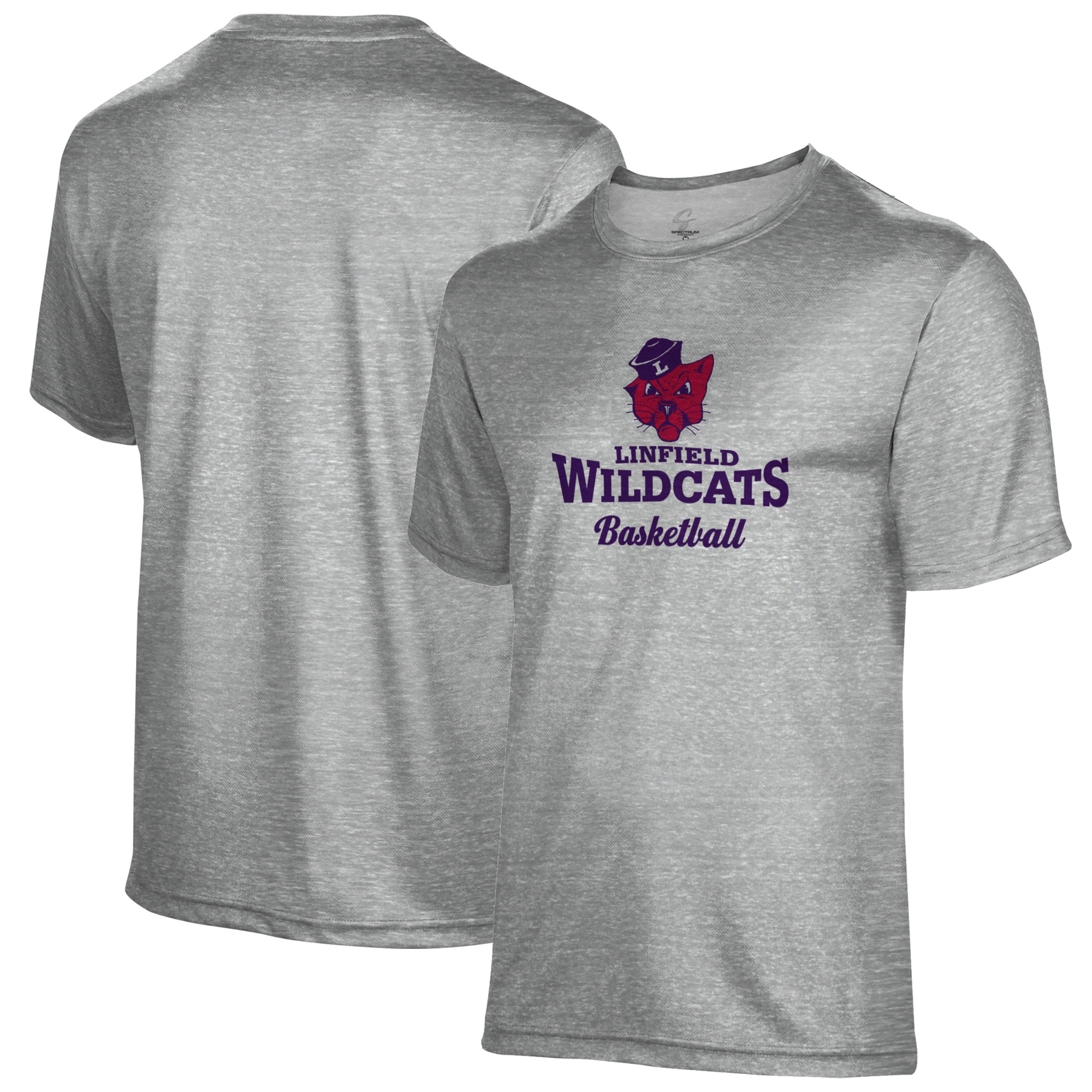 Men's Gray Linfield Wildcats Basketball Name Drop T-Shirt