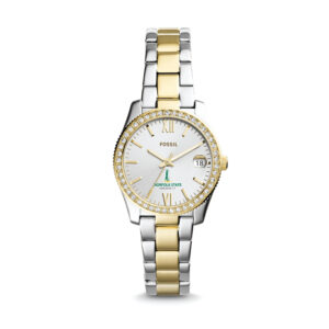 Women's Fossil Silver/Gold Norfolk State Spartans Scarlette Mini Two-Tone Stainless Steel Watch