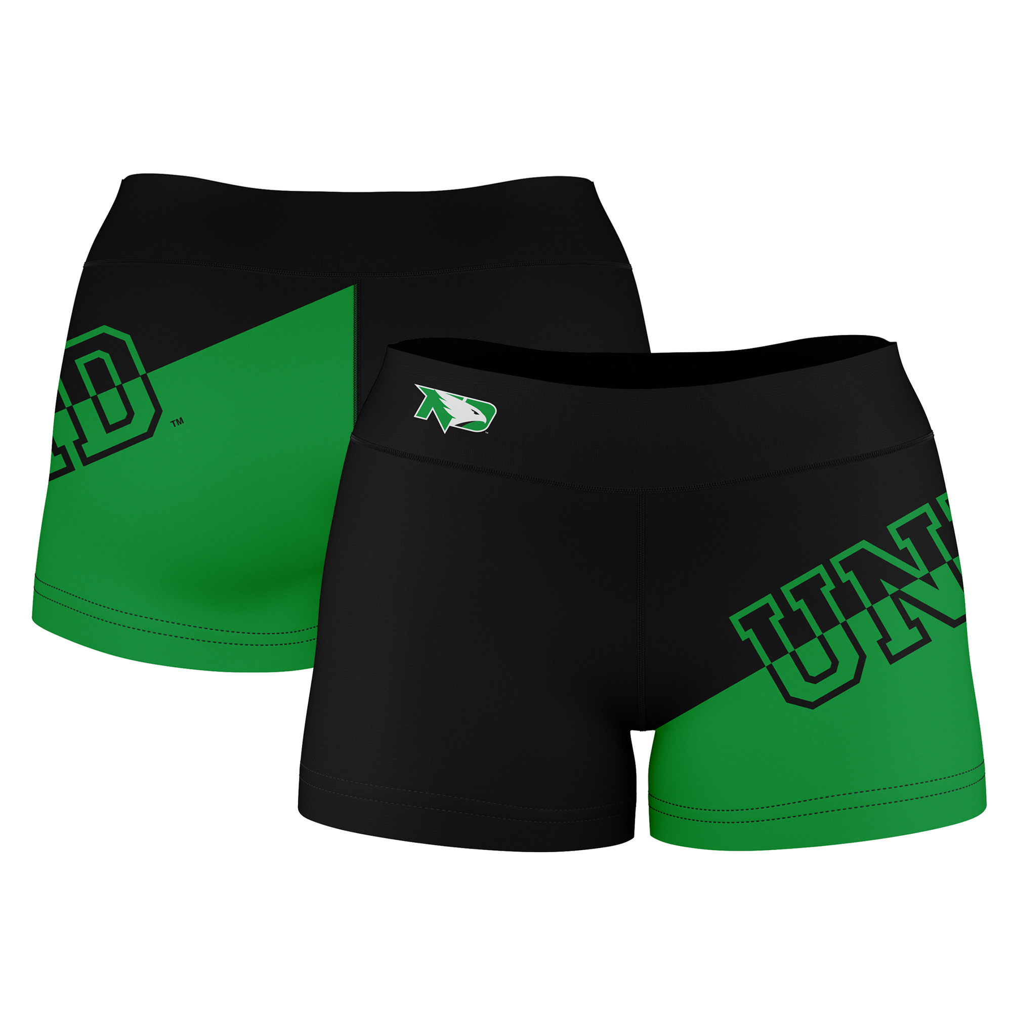 Women's Black North Dakota Color Block Shorts