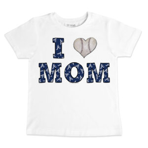 Youth Tiny Turnip White Atlanta Braves Heart Mom T-Shirt