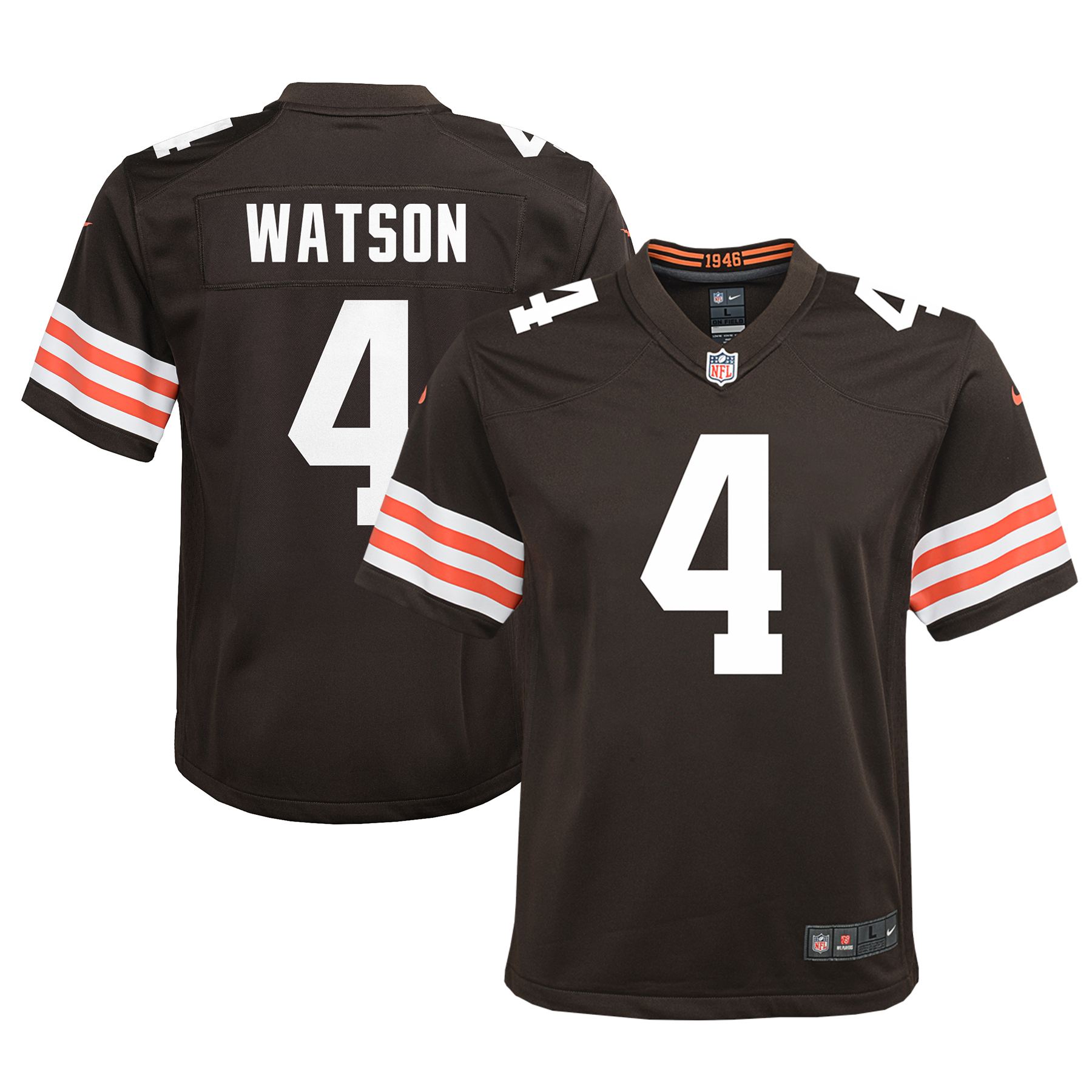 Youth Nike Deshaun Watson Brown Cleveland Browns Game Jersey - Image 5