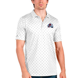 Men's Antigua White Colorado Avalanche Spark Polo