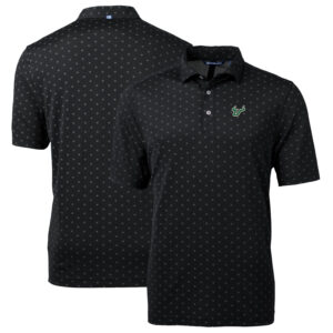 Men's Cutter & Buck Black South Florida Bulls Big & Tall Virtue Eco Pique Tile Print Recycled Polo