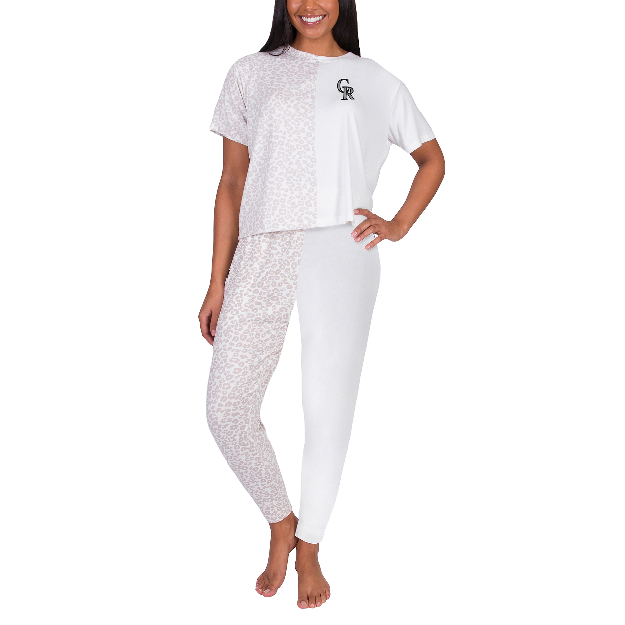 Women's Concepts Sport Cream Colorado Rockies Brightside Top & Pants Set - Image 2