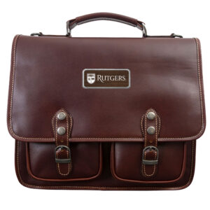 Brown Rutgers Scarlet Knights Logo Plate Sabino Briefcase