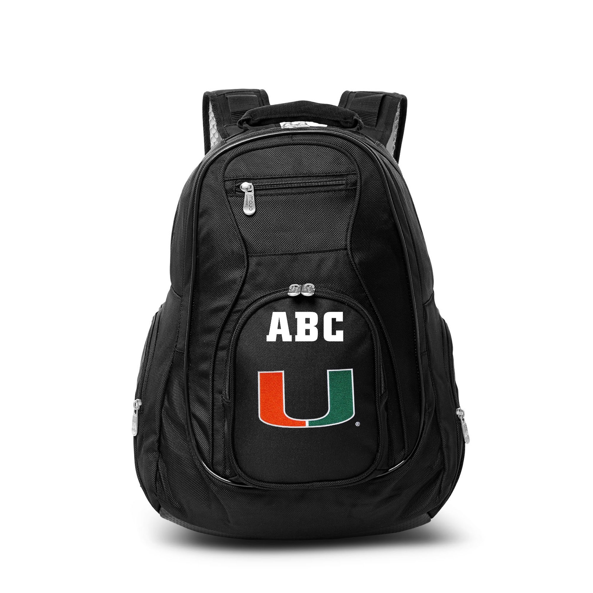 MOJO Black Miami Hurricanes Personalized Premium Laptop Backpack - Image 2