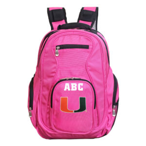 MOJO Pink Miami Hurricanes Personalized Premium Laptop Backpack