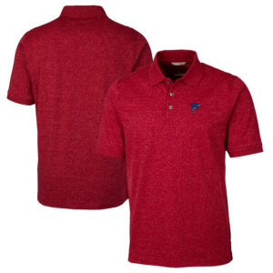 Men's Cutter & Buck Heathered Red Atlanta Falcons Americana Advantage Space Dye Tri-Blend Polo