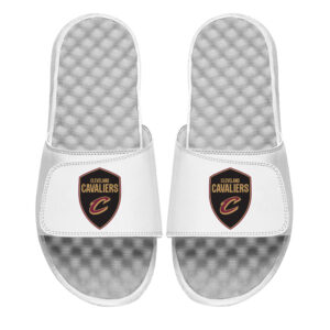 Men's ISlide White Cleveland Cavaliers Shield Slide Sandals