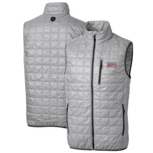 Men's Cutter & Buck Gray Louisiana Ragin' Cajuns Big & Tall Rainier PrimaLoft Eco Full-Zip Puffer Vest
