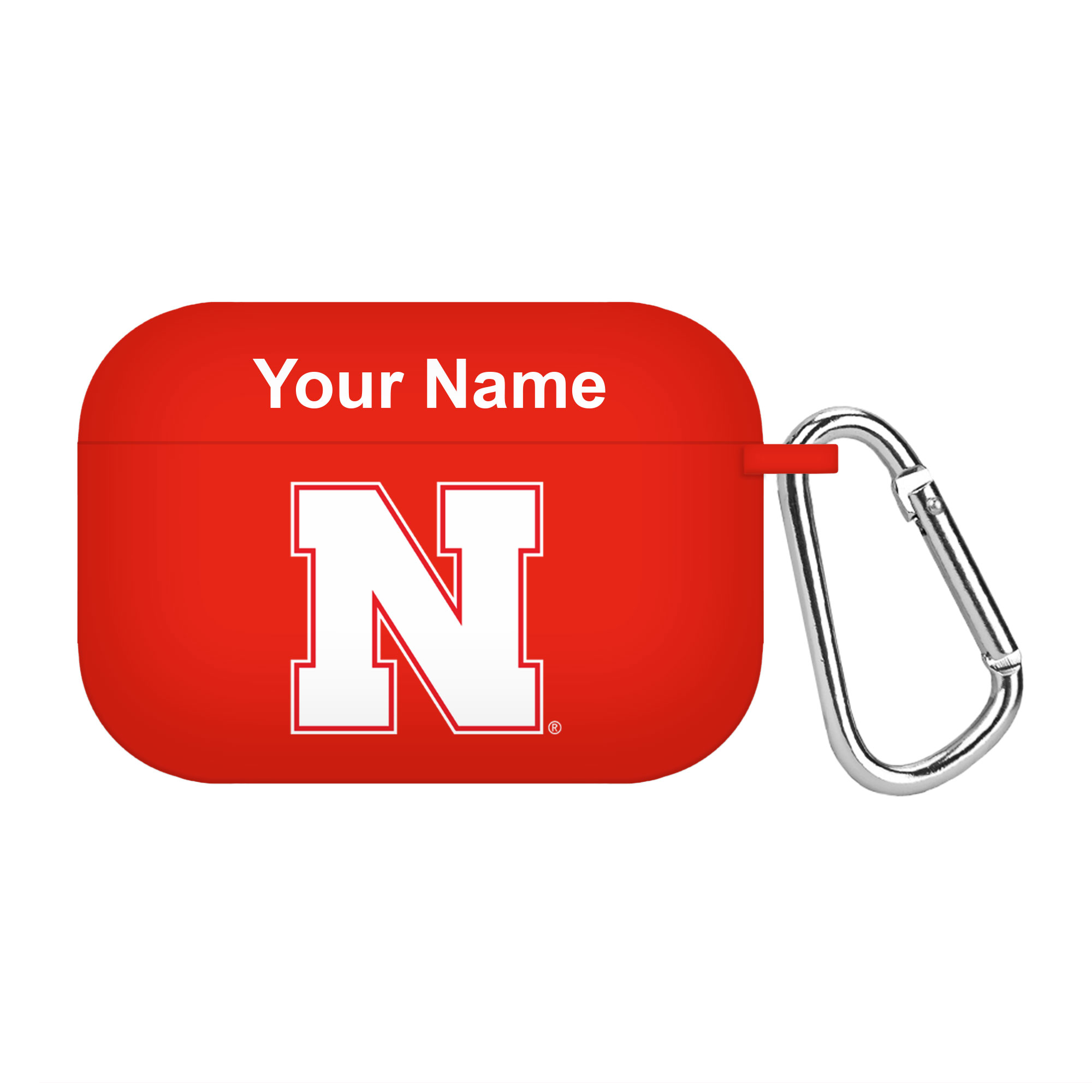 Scarlet Nebraska Huskers Personalized AirPods Pro Case Cover - Image 2