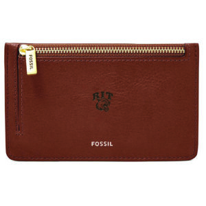 Women's Fossil Brown Rochester Institute of Technology Tigers Leather Logan Card Case