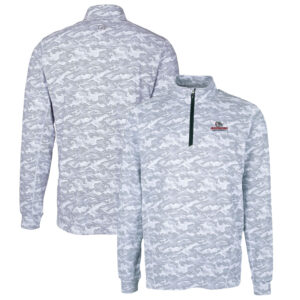 Men's Cutter & Buck Charcoal Gonzaga Bulldogs Big & Tall Traverse Camo Print Stretch Quarter-Zip Pullover Top