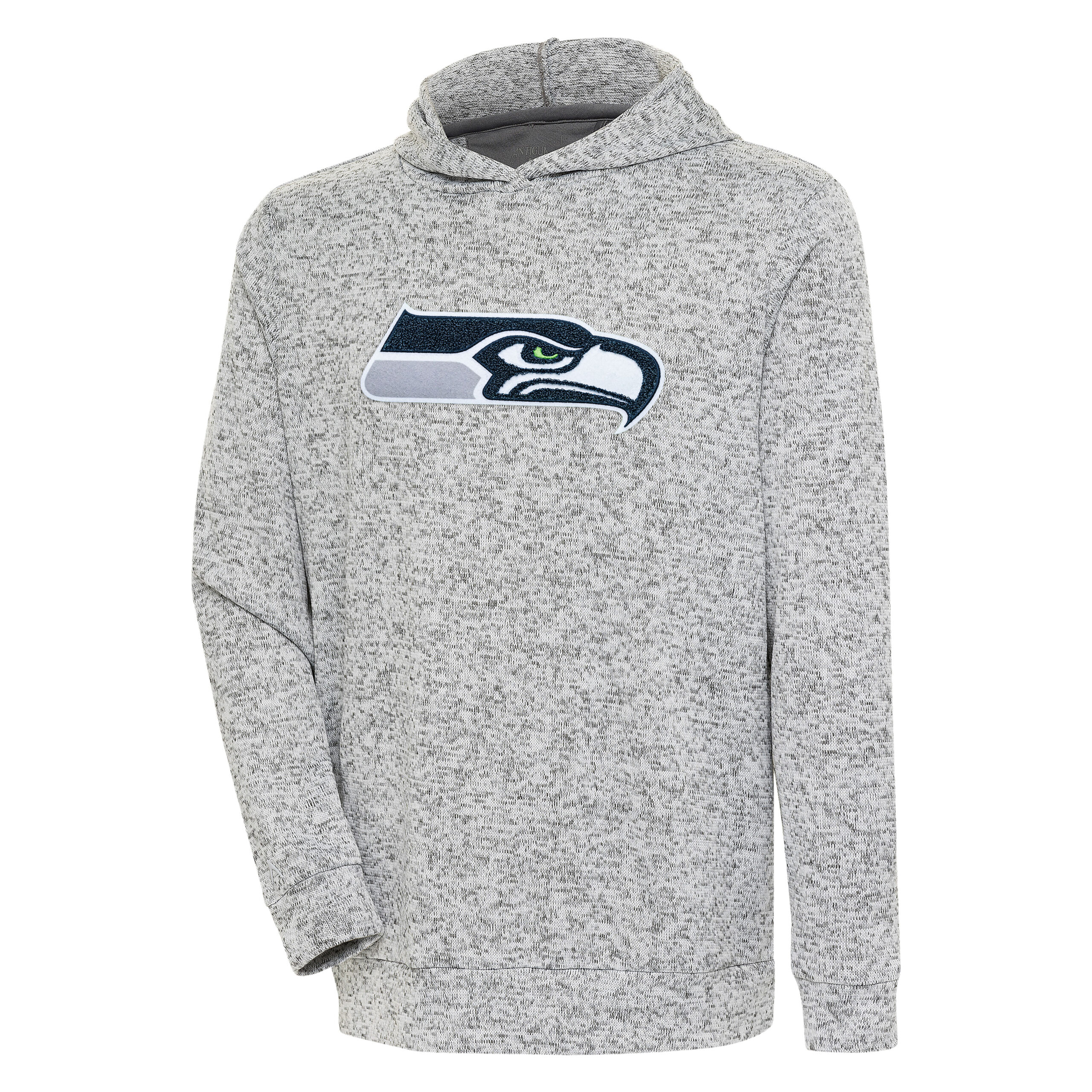 Men's Antigua Heathered Gray Seattle Seahawks Absolute Chenille Pullover Hoodie - Image 2
