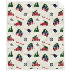 New England Patriots 50'' x 60'' Holiday Pickup Truck Sherpa Flannel Fleece Blanket