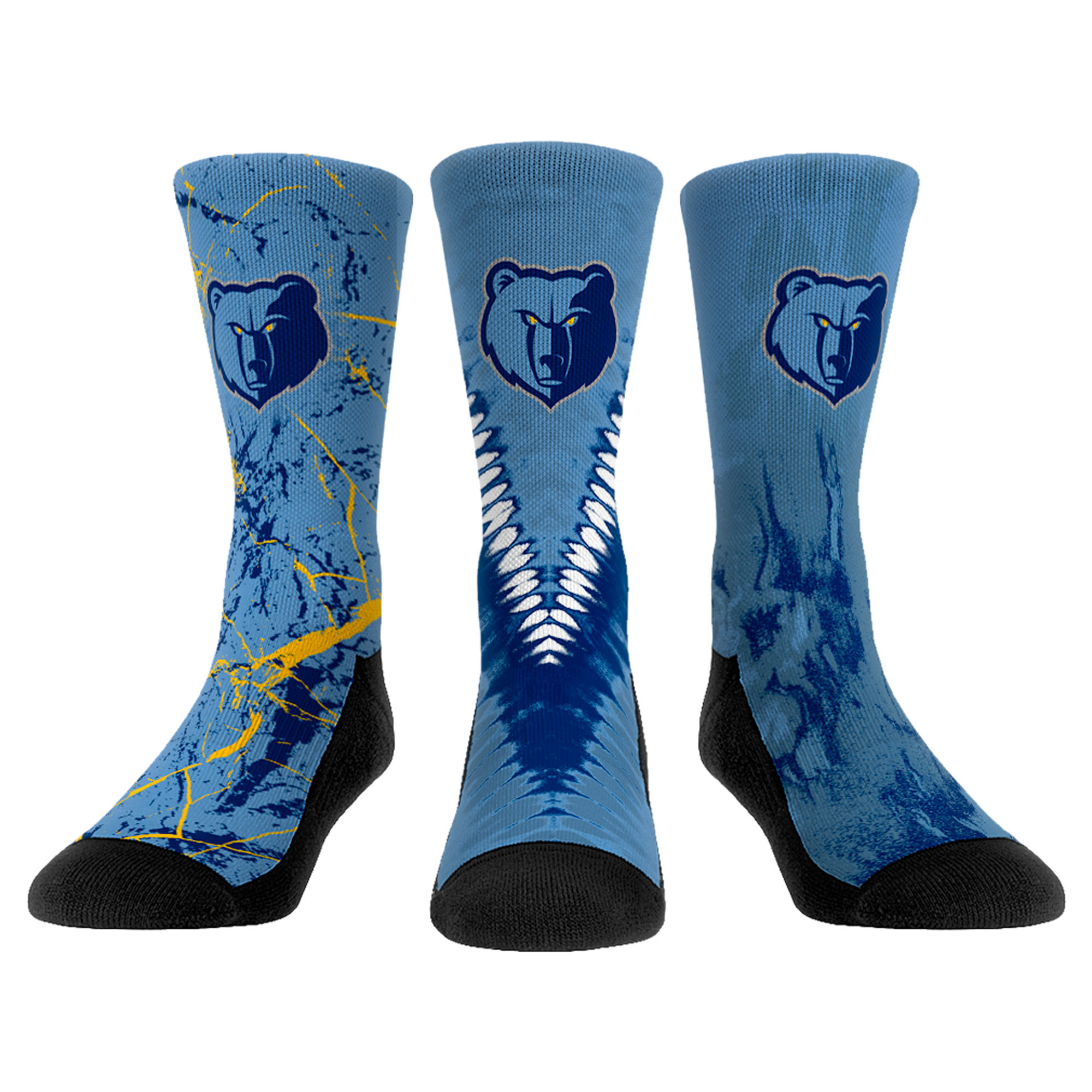 Unisex Rock Em Socks Memphis Grizzlies Three-Pack Crew Socks Set