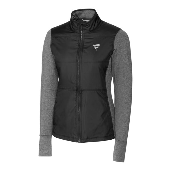 Women's Cutter & Buck Black Fanatics Corporate Stealth Hybrid Quilted Full-Zip Jacket - Image 6