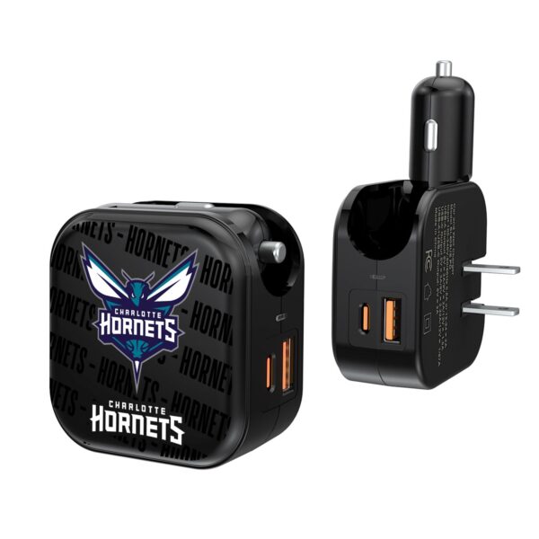 Charlotte Hornets Text Design USB Charger