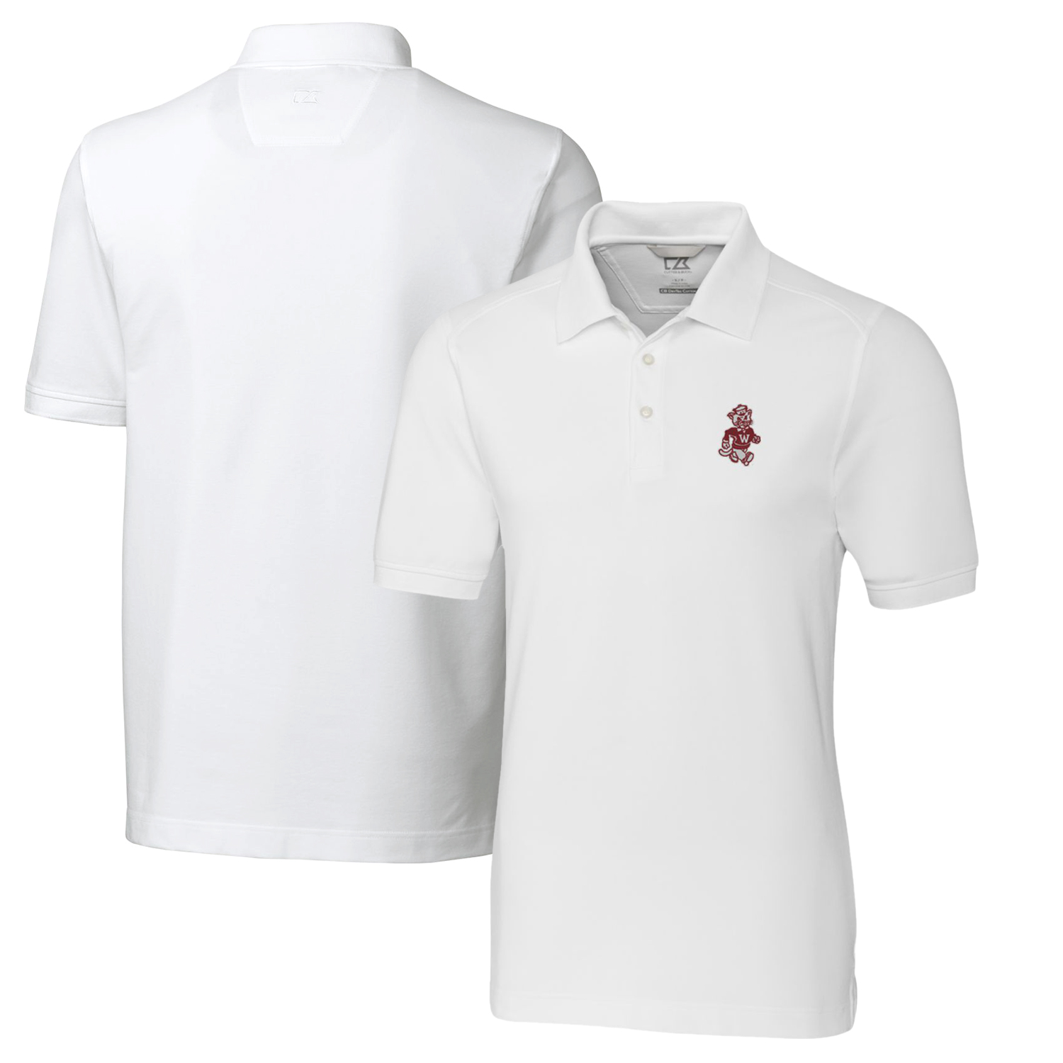Men's Cutter & Buck White Washington State Cougars Vault Advantage Tri-Blend Pique Big & Tall Polo - Image 2
