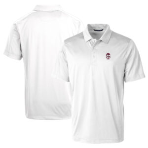 Men's Cutter & Buck White Southern Illinois Salukis Team Logo Big & Tall Prospect Textured Stretch Polo