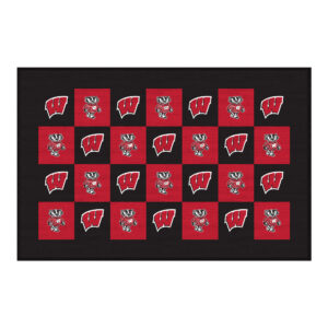 Wisconsin Badgers 30'' x 46'' Checkerboard Floor Mat