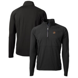 Men's Cutter & Buck Black Oregon State Beavers Adapt Eco Knit Hybrid Recycled Full-Zip Logo Jacket