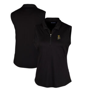 Women's Cutter & Buck Black Wichita State Shockers Forge Stretch Sleeveless Polo