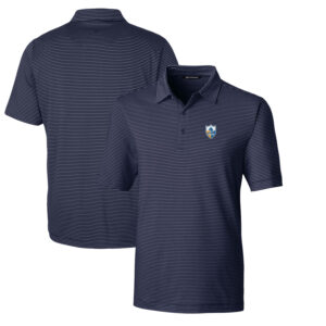Men's Cutter & Buck Navy Los Angeles Chargers Throwback Logo Big & Tall Forge Pencil Stripe Stretch Polo
