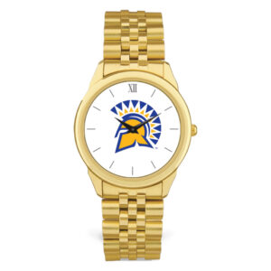 Unisex Gold San Jose State Spartans Team Logo Rolled Linked Bracelet Wristwatch