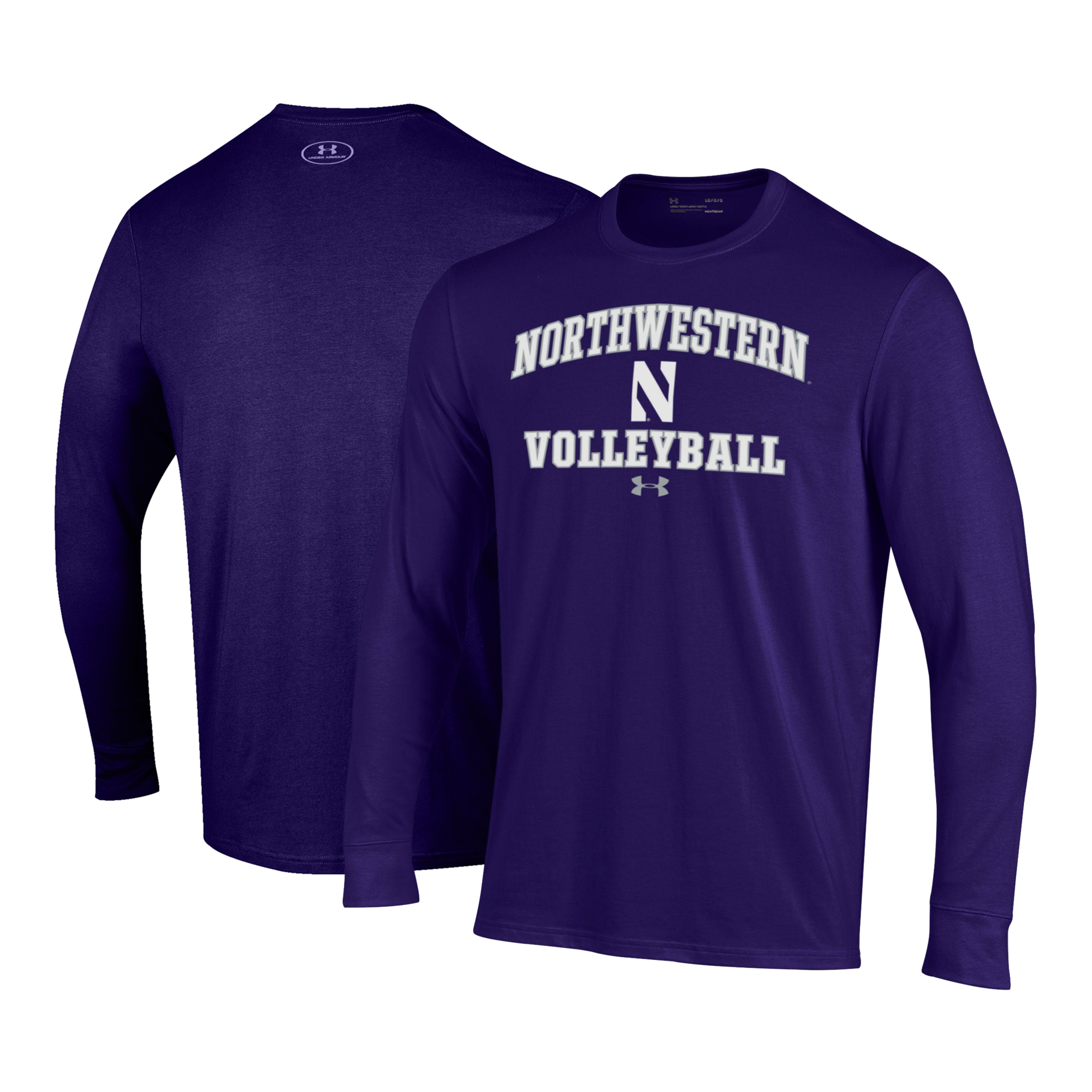 Men's Under Armour Purple Northwestern Wildcats Volleyball Arch Over Performance Long Sleeve T-Shirt - Image 5