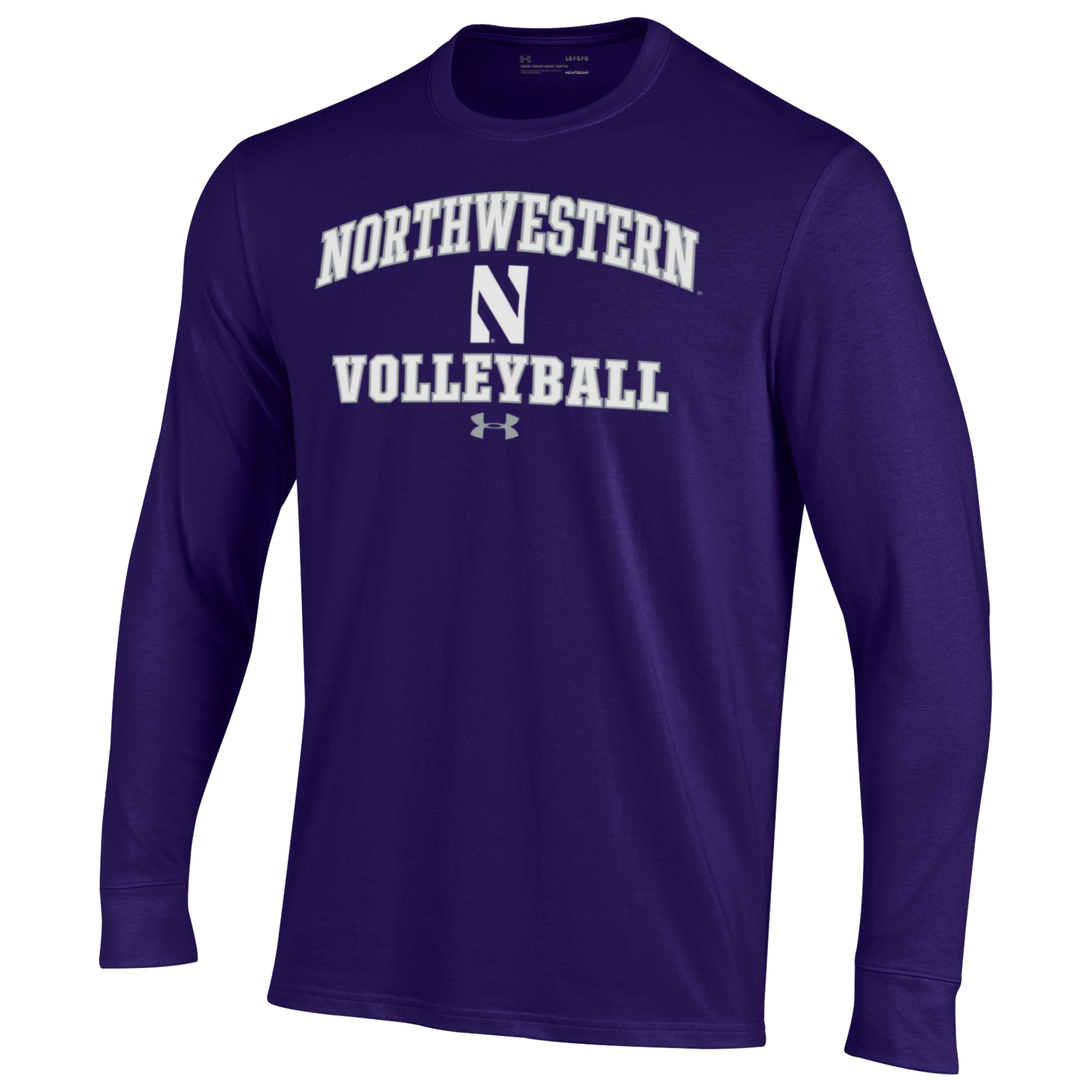 Men's Under Armour Purple Northwestern Wildcats Volleyball Arch Over Performance Long Sleeve T-Shirt - Image 6