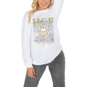 Women's Gameday Couture White UCF Knights Boyfriend Fit Long Sleeve T-Shirt