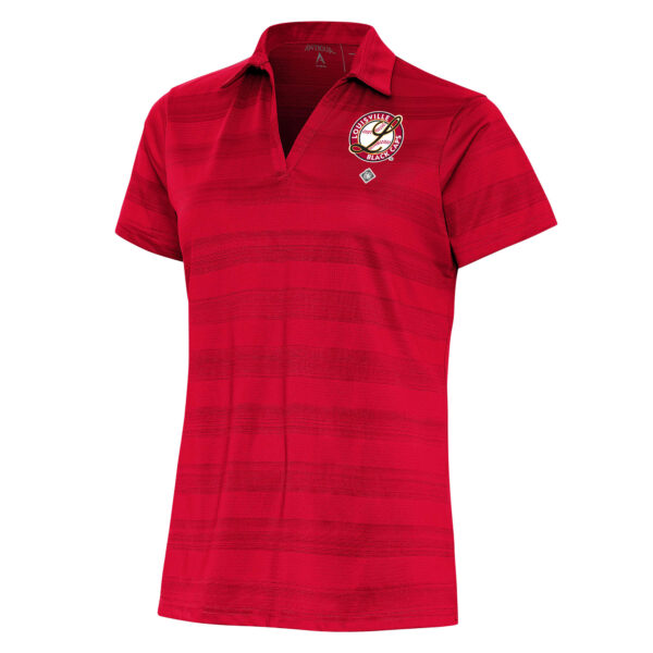 Women's Antigua Red Louisville Black Caps Compass Polo