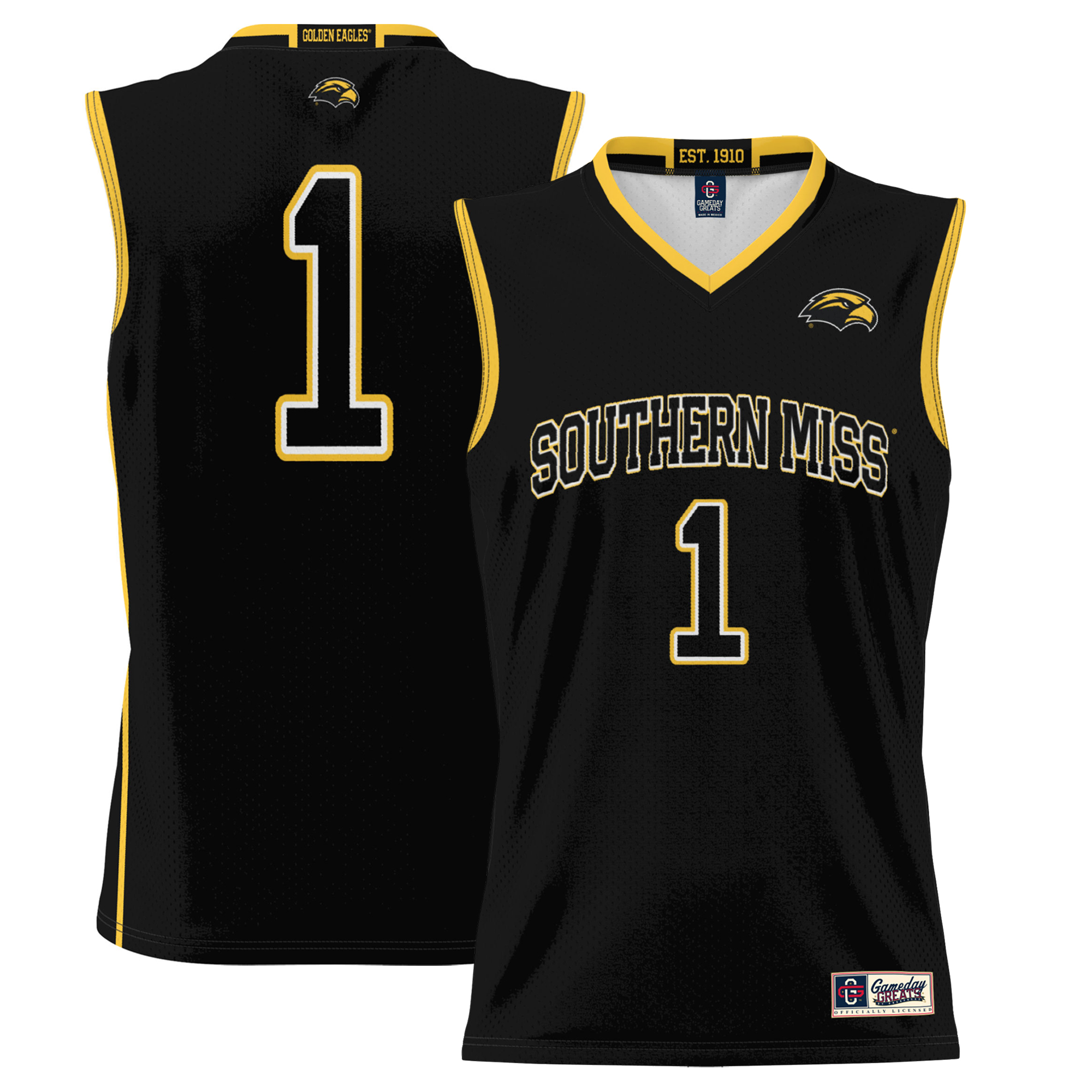 Men's GameDay Greats #1 Black Southern Miss Golden Eagles Lightweight Basketball Jersey - Image 5