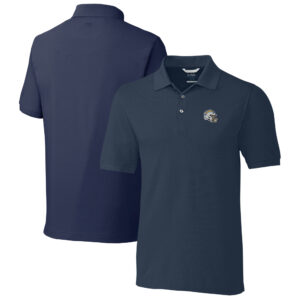 Men's Cutter & Buck  Navy Los Angeles Chargers Helmet Advantage Tri-Blend Pique Polo