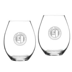Saint Francis Red Flash 20oz. Two-Piece Riedel Stemless Wine Glass Set
