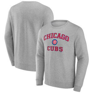 Men's Heather Gray Chicago Cubs Heart & Soul Pullover Sweatshirt
