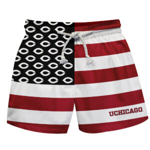 Toddler Vive La Fete  Maroon/Black UChicago Maroons Flag Swim Trunks