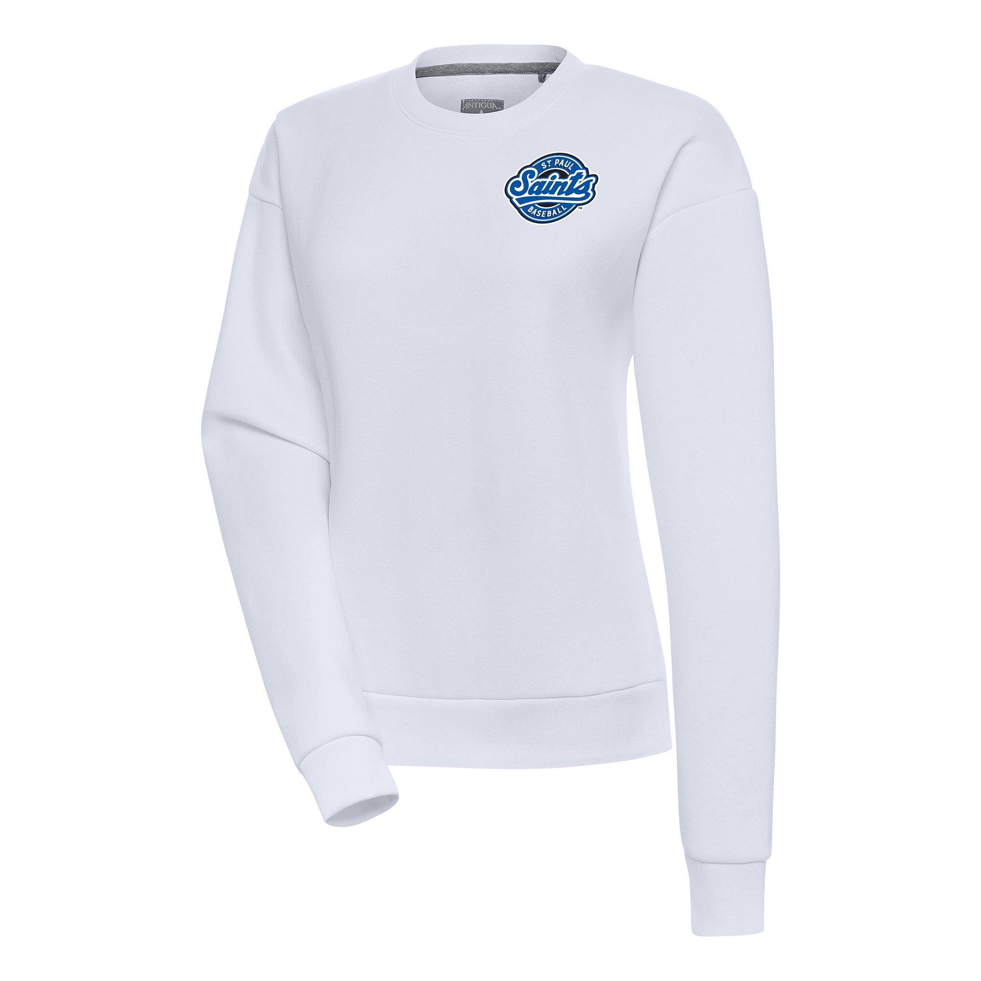 Women's Antigua White St. Paul Saints Victory Pullover Sweatshirt