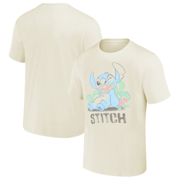 Unisex Cream Lilo and Stitch Wink T-Shirt
