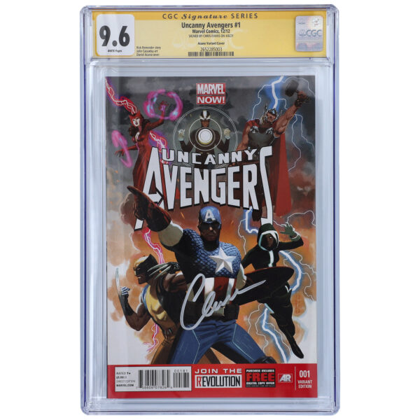 Chris Evans Captain America Autographed Uncanny Avengers #1 Acuna Variant Cover Comic Book - CGC Graded 9.6 - Image 5