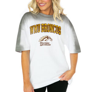 Women's Gameday Couture  White Western Michigan Broncos Interception Oversized T-Shirt