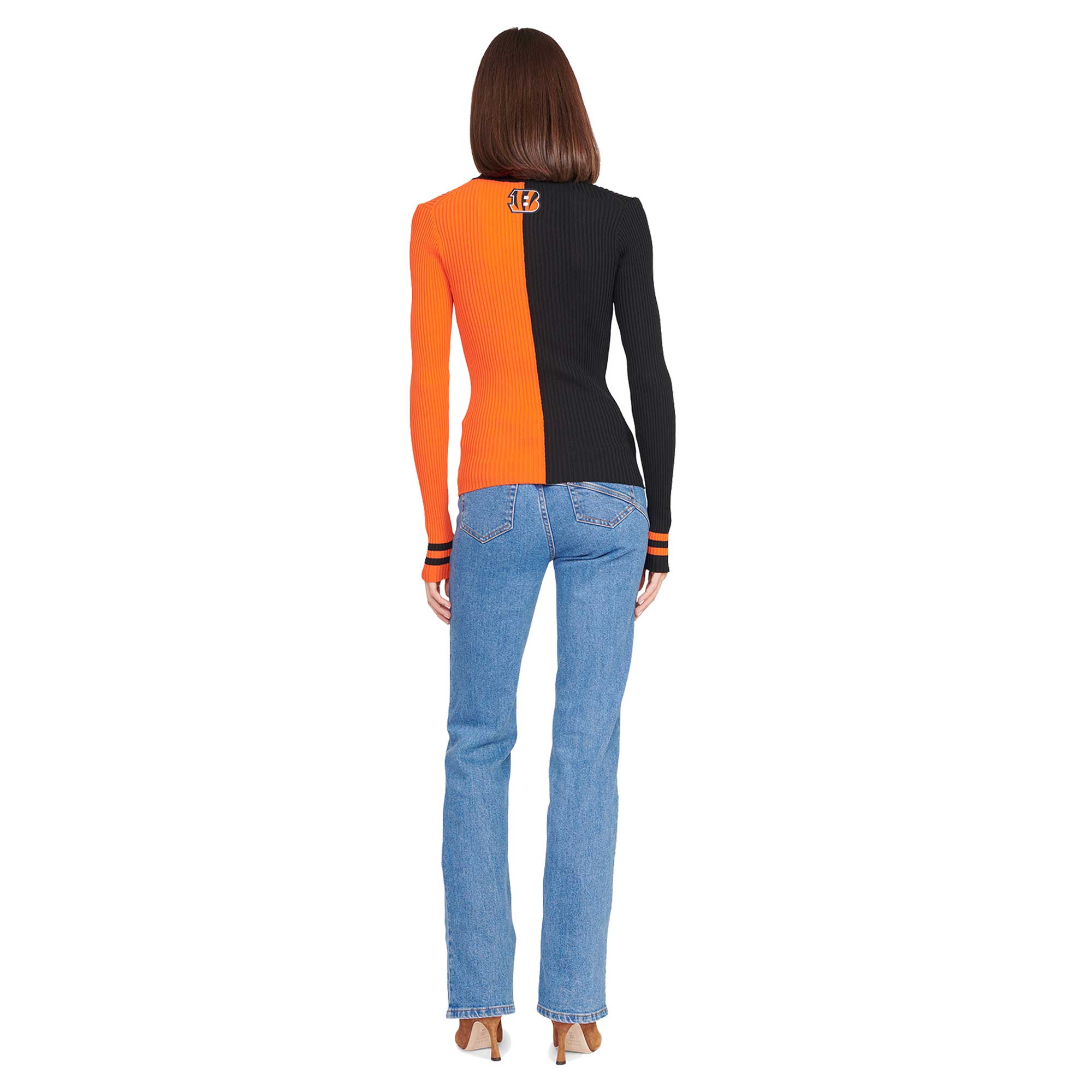 Women's STAUD Black/Orange Cincinnati Bengals Cargo Sweater - Image 6