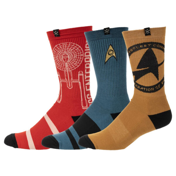 Heroes & Villains USS Enterprise Three-Pack Crew Socks Set